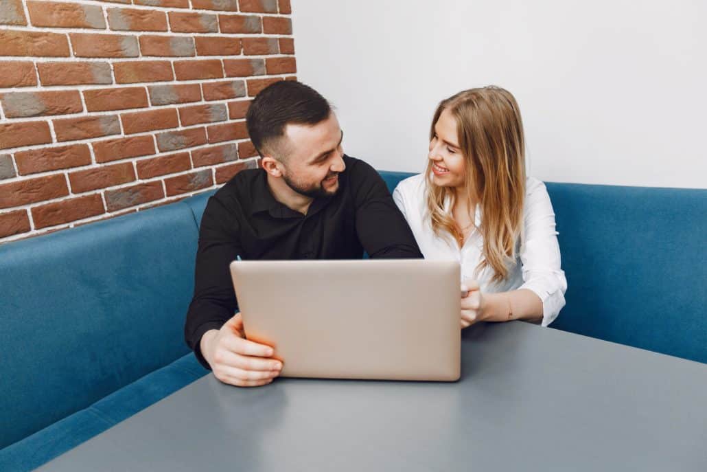 Stylish business people working in a office